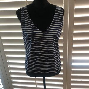 St. John knit striped sleeveless top.